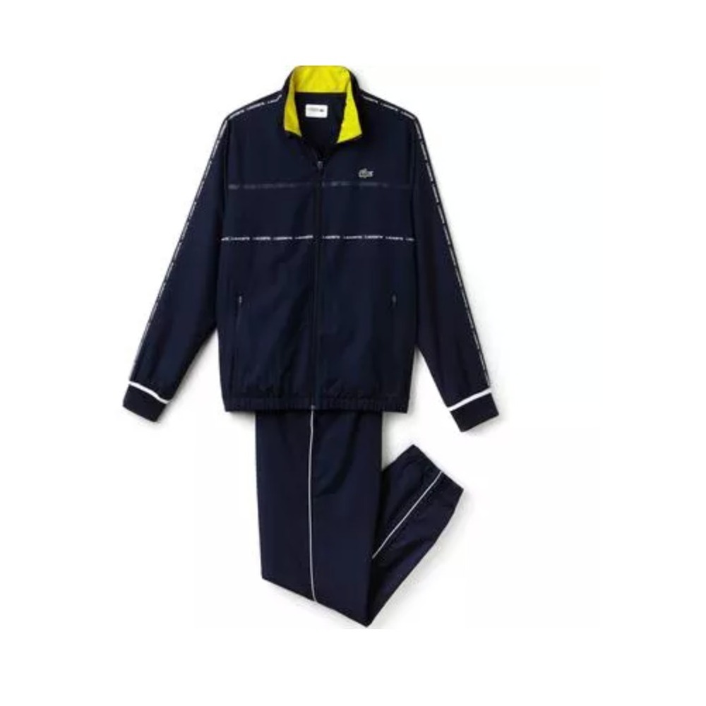 Lacoste Tennis Contrast Bands Tracksuit Set‎ Men Small Navy Blue Performance